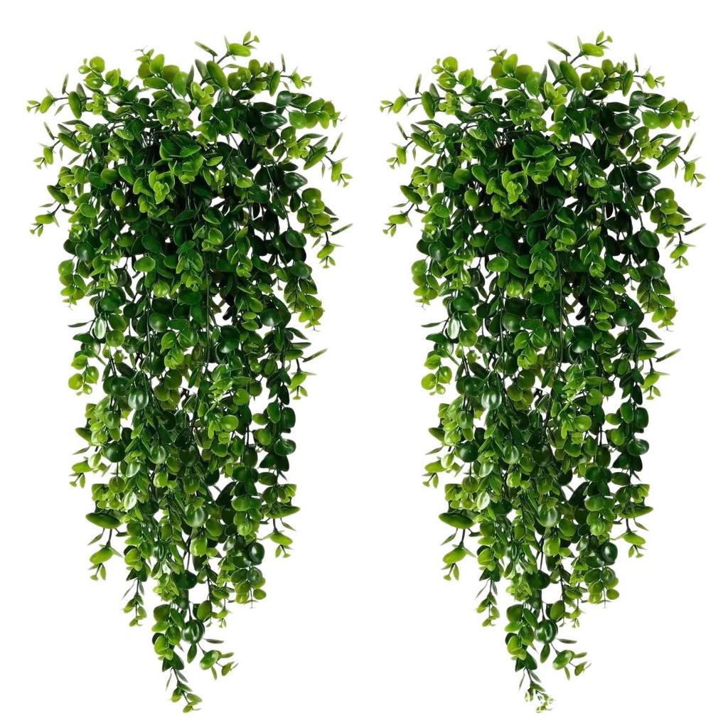 7-Fork Eucalyptus Artificial Hanging Vine - Green Decorative Faux Plant
