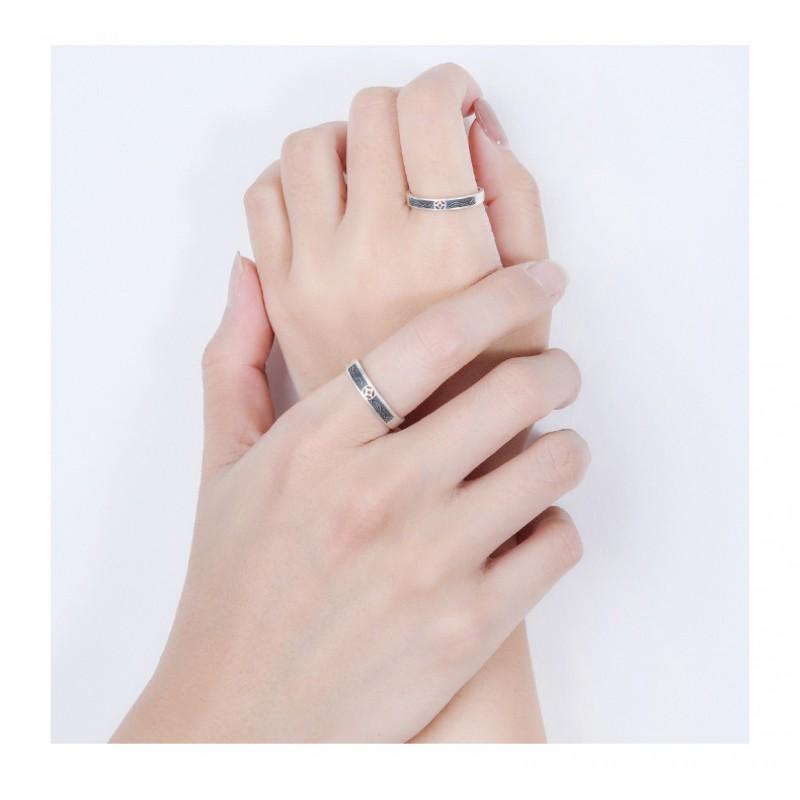 Adjustable Vintage Money Cloud Couple Ring Set Men Women Boho Ethnic Style Plated Copper Band