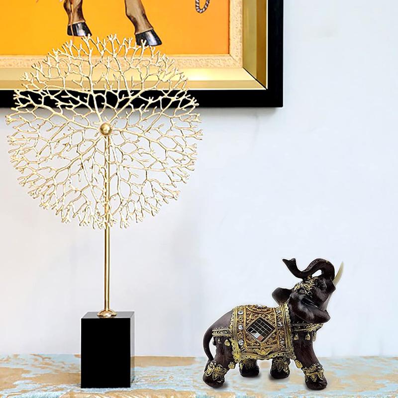Traditional Chinese Feng Shui Lucky Elephant Statue Resin Animal Sculpture Elephant Figurine Ornament Home Decoration