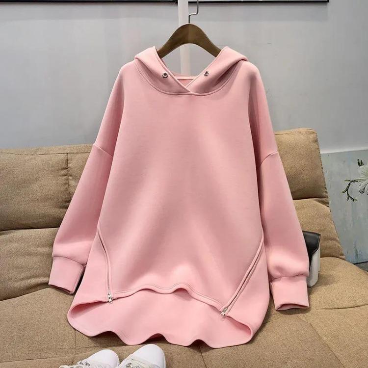 2023 Korean Autumn Women Hooded Zipper Sweatshirt Loose Lightweight Long Sleeve Jacket