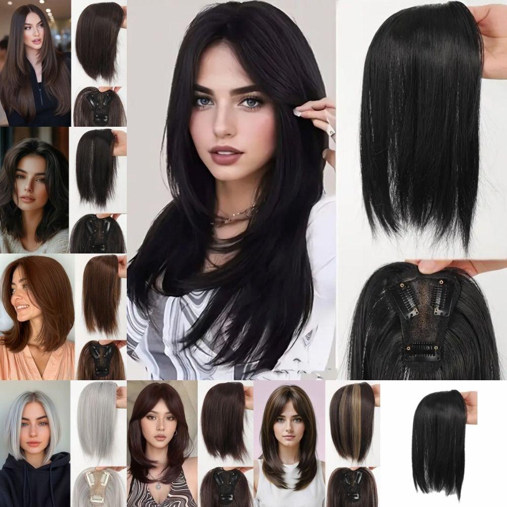 Hair Extension Synthetic Hair Bangs Middle Part Fringe Hair Pieces  for Women