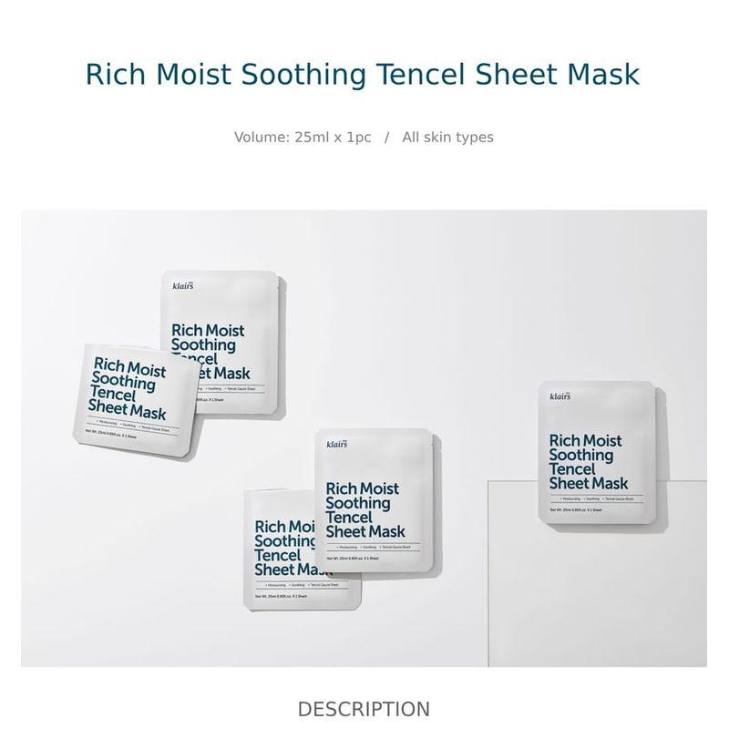 Dear, Klairs - Sheet Mask 1pc - 2 Types
