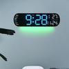 Temperature Display LED Digital Wall Clock Humidity Display Wall-mounted Clock  Bedroom Decor