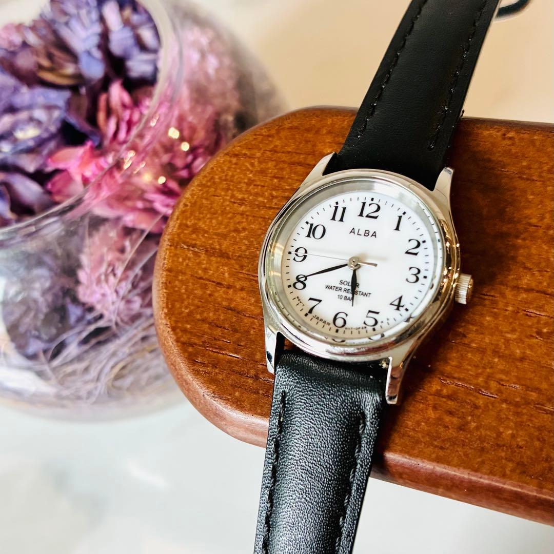 [Working ] SEIKO ALBA Seiko Solar Ladies Watch Black