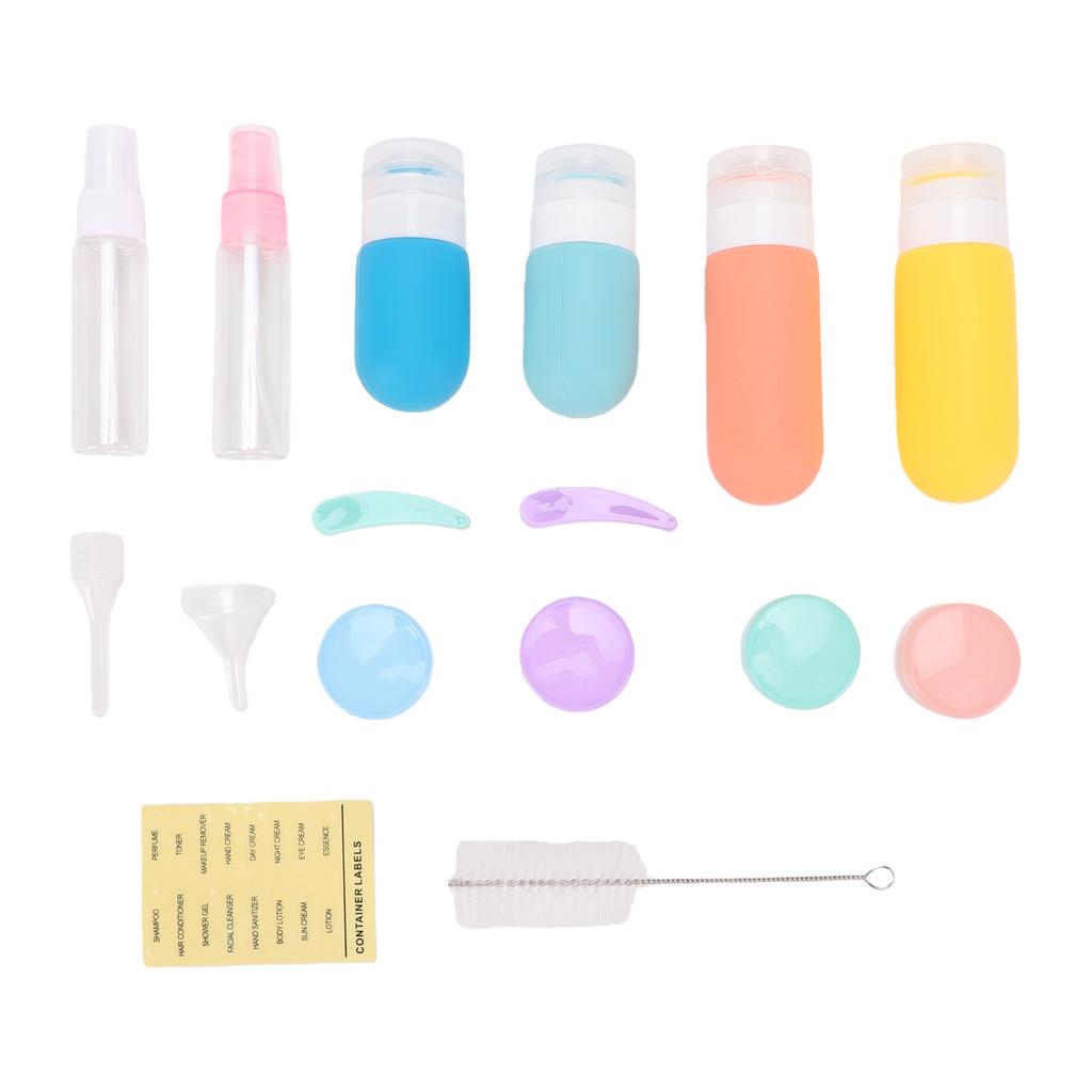 Toiletries Travel Bottles Leak Proof Squeezable Lightweight Travel Bottles Set for Airport Trip Accessories 190g 17