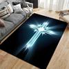 Glowing Blue Radiant Cross Design Suitable As a Non-slip Mat for the Living Room or Bedroom Sofa