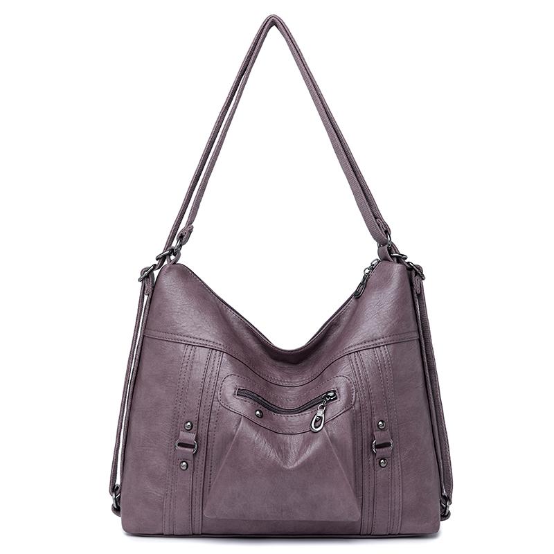 Bolsa feminina de couro macio bolsa tote mochila multifuncional