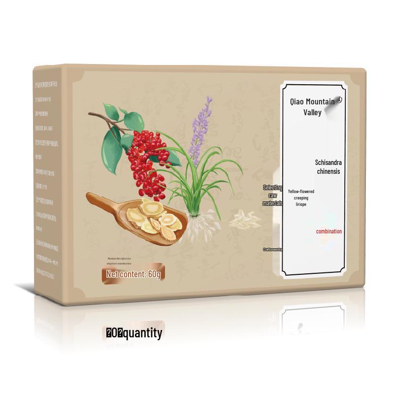 Qiao Five Flavor Berry Astragalus Ophiopogon Tea 60g - Liver Fire & Daily Nighttime Herbal Drink