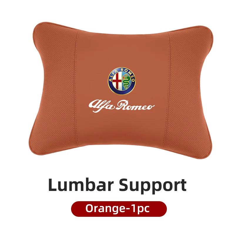 For Alfa Romeo Car Sticker Leather Car Seat Neck And Back Pillow Breathable Accessories For Alfa Romeo 159 Giulietta Giulia 147LG9