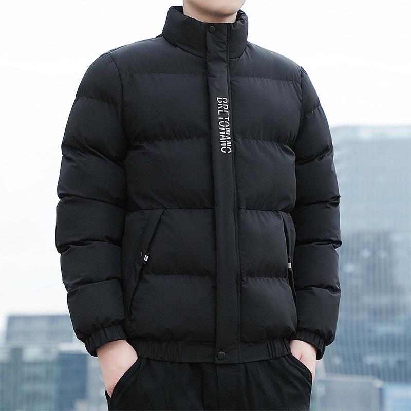 

Мужская осенне-зимняя утолщенная куртка из хлопка с пухом 2025 с вышивкой букв M чёрный