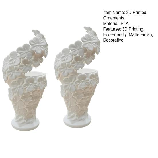 Flower Vase Decoration 2Pcs Floral Sculpture Vase Modern Artistic Holder with Matte Finish