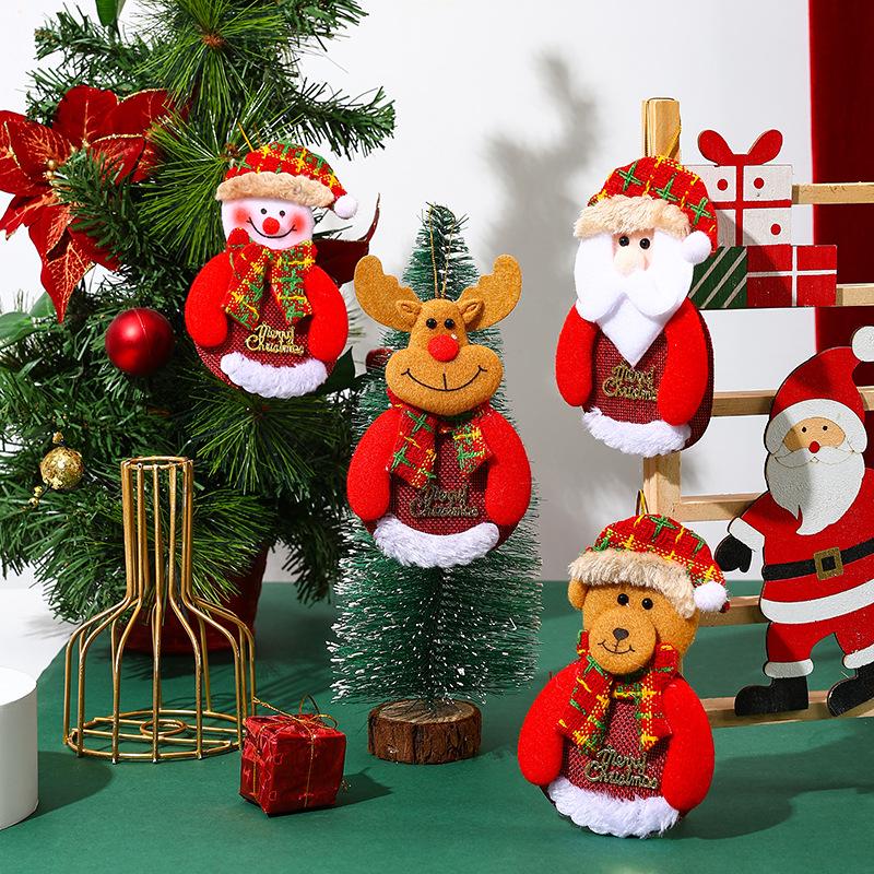 Christmas decoration Santa Claus English sign small pendant Christmas tree decoration pendant cartoon Christmas decoration