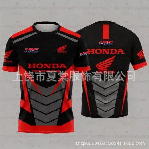 2026 Nova Camiseta de Motocicleta da Equipe HONDA Racing Camisa Polo DH MTB Off Road Verão Masculino Feminino Secagem Rápida Respirável Camisa de Equitação LR0