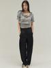 SORRY, TOO MUCH LOVE Ruffle Trim Ballet Mood Knit Top_Gray