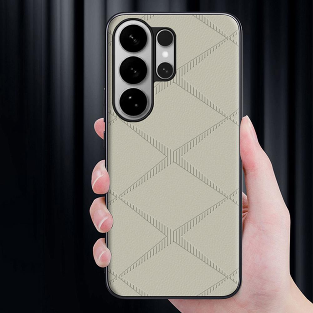 For Samsung Galaxy S24 Ultra Case X-Patterned TPU PU Leather PC Anti-Drop Phone Cover