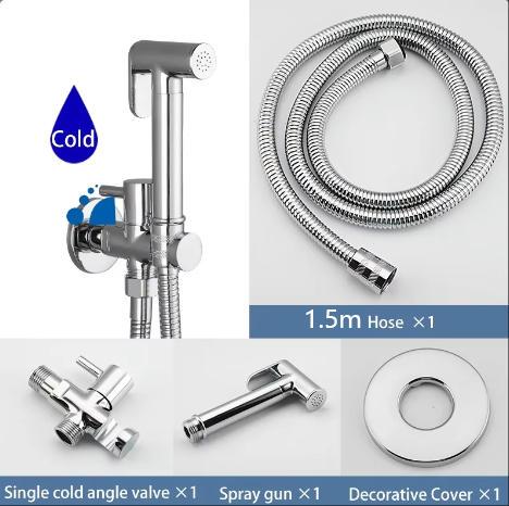 Muslim Satef toilet bidet sprayer Bidet sprayer with hose, toilet bidet faucet,Single cold water Handheld bidet sprayer (as the picture,Brass)