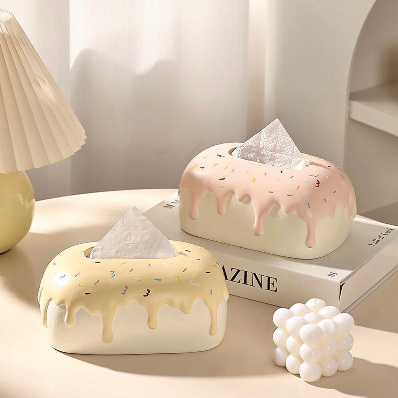 Creamy Ceramic Tissue Box for Living Room