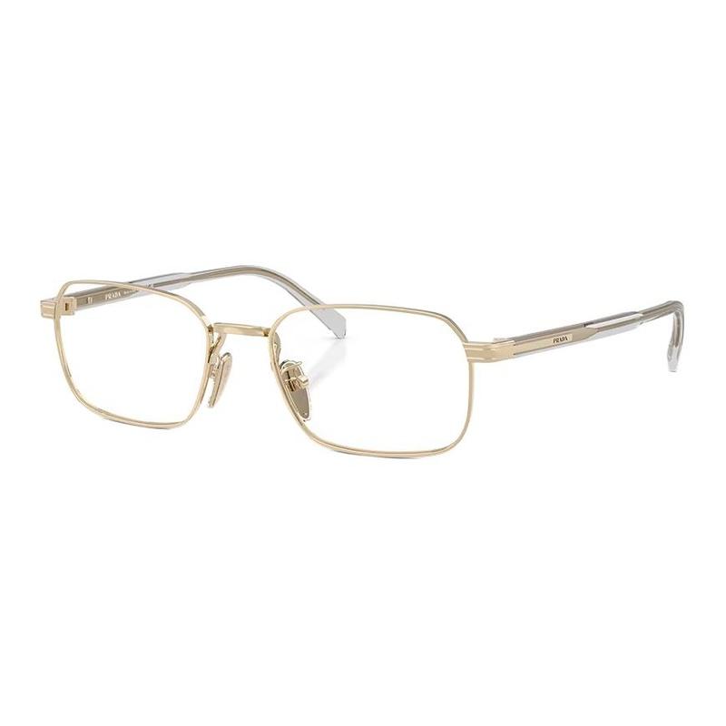Prada optical glasses Fashionable business design, plate and metal, square, glasses, same style for men Light gold 55 original box original bag