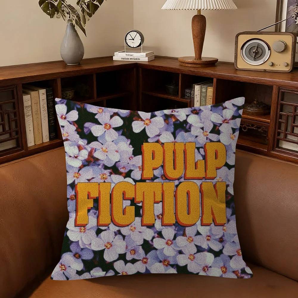 Movie Pulp Fiction Pillow Covers Cartoon Sofa Decorative Home Double-Sided Printing Short Plush Cute Cushion Cover