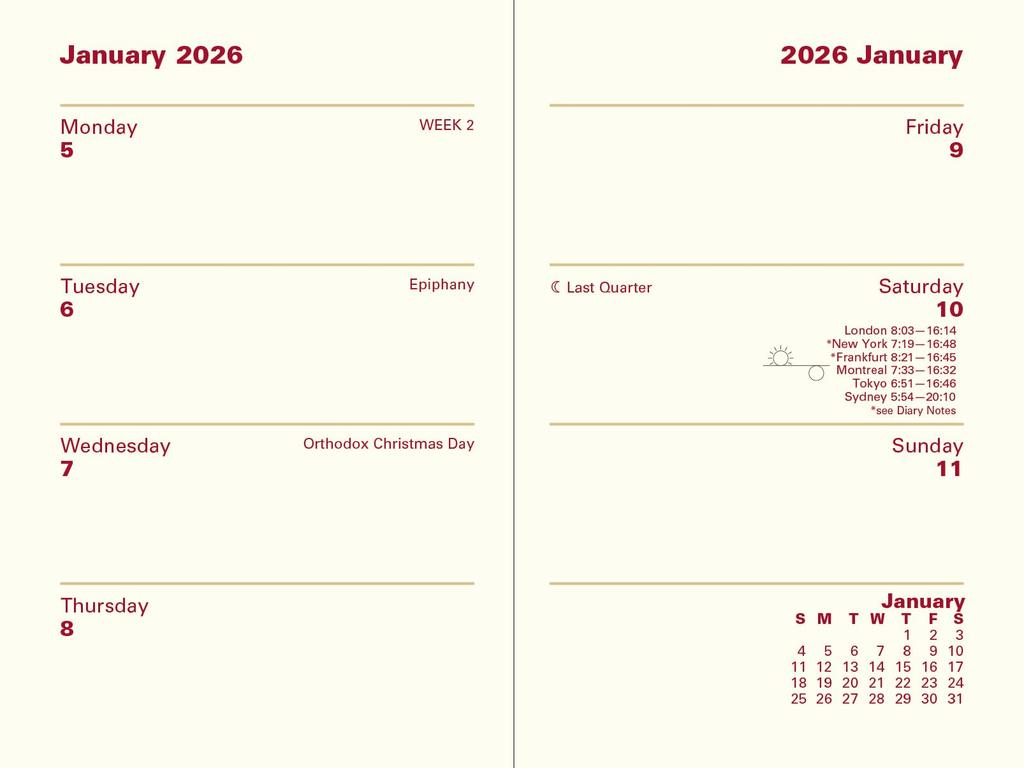 Let's Planner 2026, January Start, Mini Pocket Weekly, Lexicon Burgundy, 26-TL3EPABG, Officially Imported