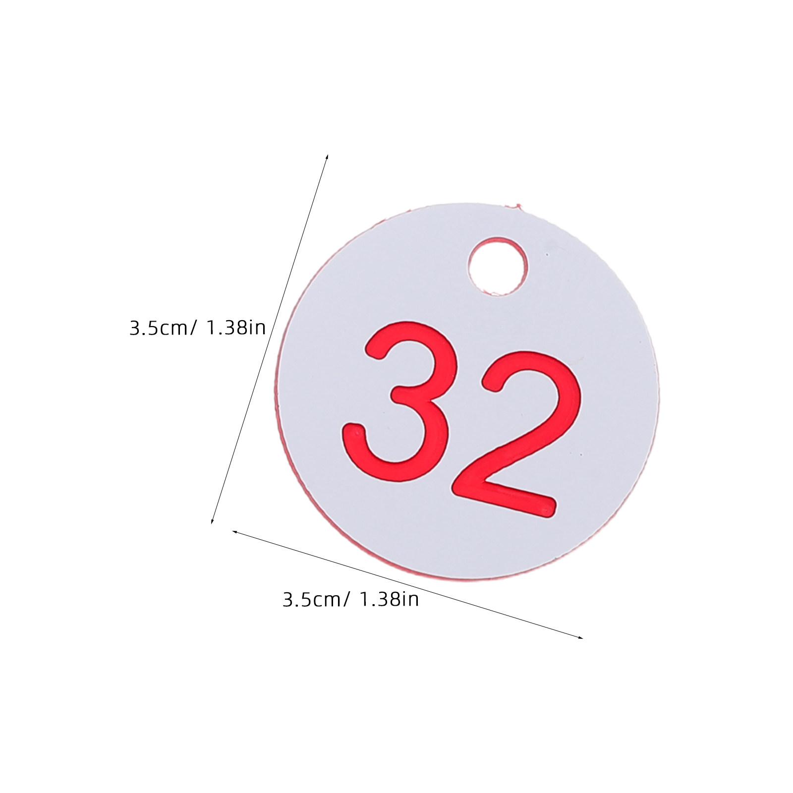 

100pcs Plastic Numbered Tags Round 1-100 For Keychains Luggage Lockers Offices Warehouses Schools Hotels Gyms Identification