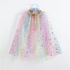 Girls Lightweight Sheer Princess Cape for Fantasy Dressing Up and Birthday Parties Soft Nylon Fabric Costume Accessory