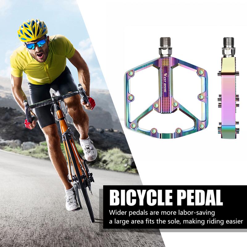 WEST BIKING Aluminum Alloy Footboard Hollow Anti-skid Bearing Mountain Bike MTB Foot Pedals Smooth Bearing Bike Part Accessories