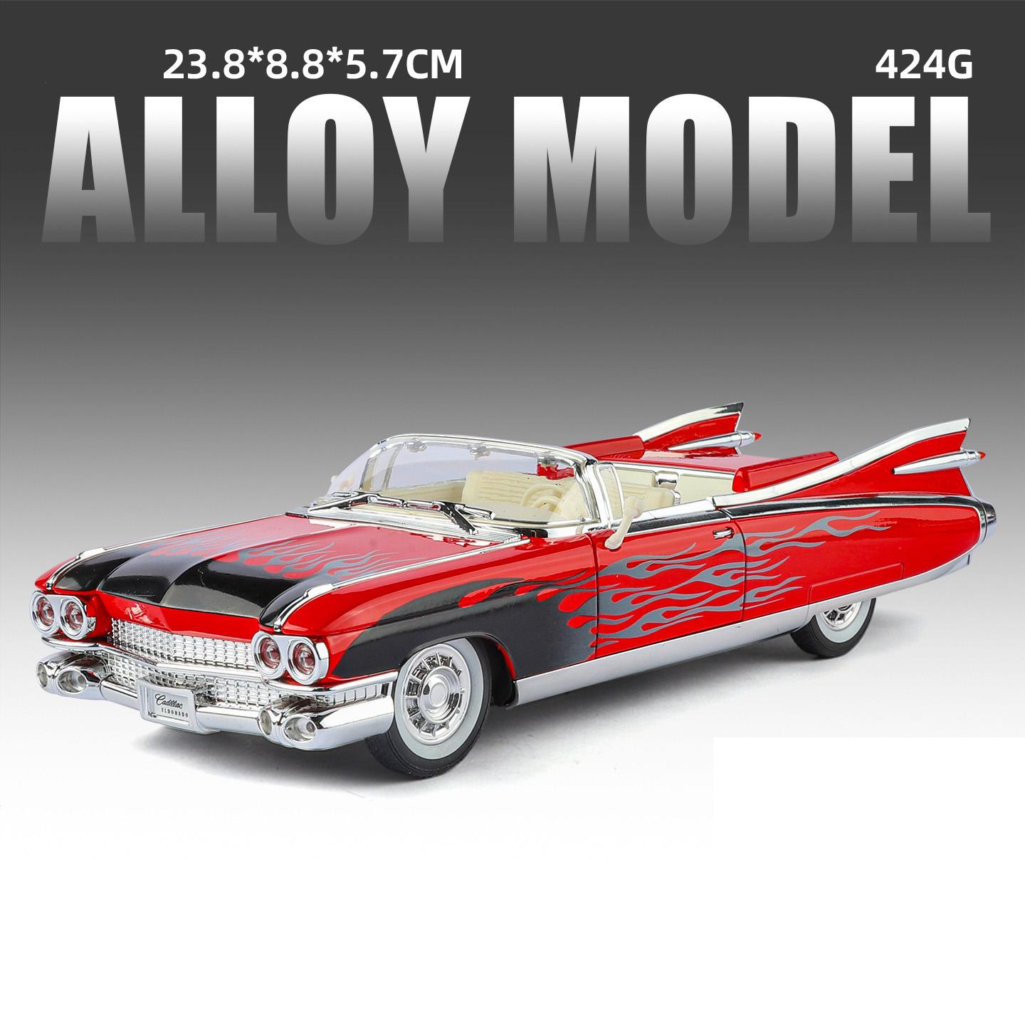 

1:24 Eldorado Biarritz BIG ROCKET Modified Car Alloy Car Model Sound and Light Children s Toy Collectibles Birthday Gift красный