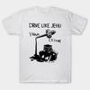 Asian Size Men Black Print T-shirt Drive Like Jehu - Yank Crime No-Cut Heat Transfer Print Cotton Tshirt