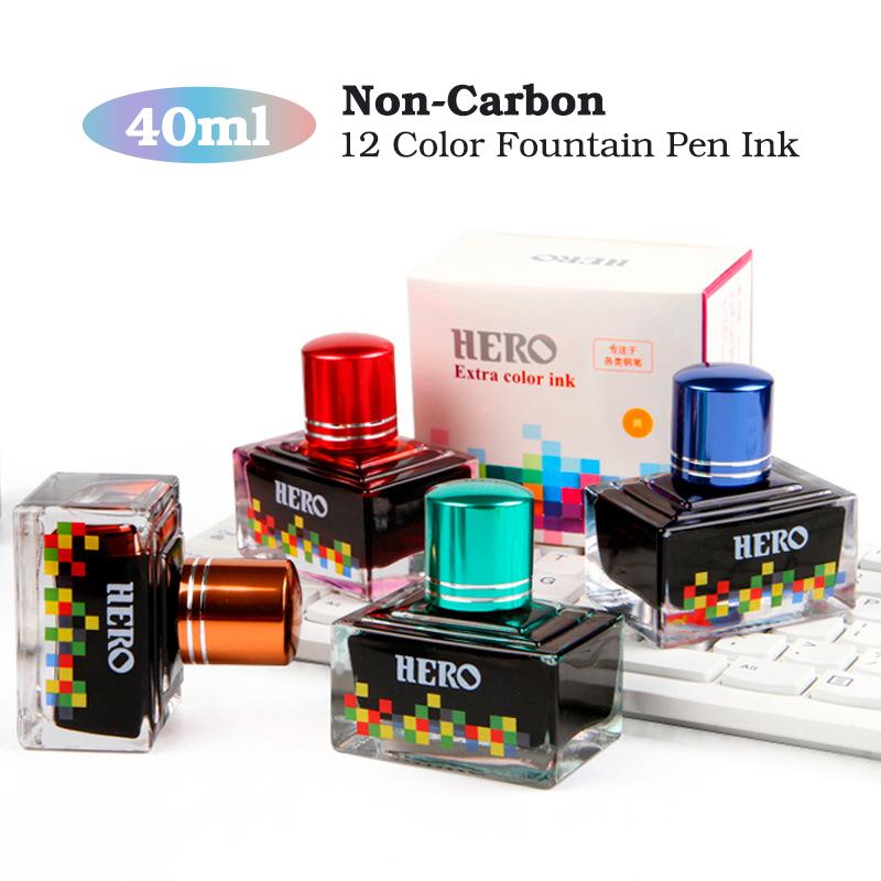 12 Color Water-Based Ink 40ml A Bottle Top Grade Non-Carbon Fountain Pen Ink,Doesn't Clog The Pen,Office And Student Supplies