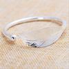 Gifts Crystal Fashion Cuff Bangle 925 Sterling Silver Leaves Bracelet Opening