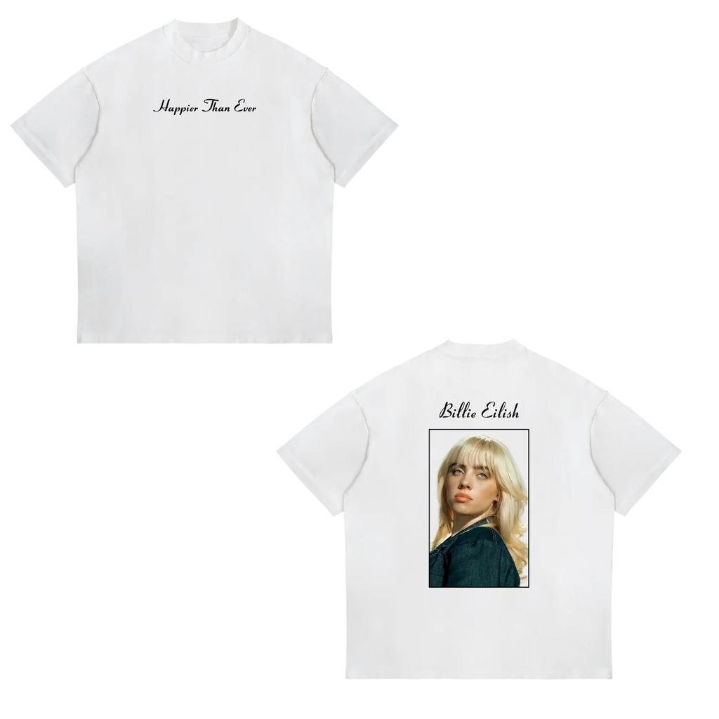 T-shirt con Stampa Billie Eilish 2026 Nuova Calda Vendita Unisex Moda Donna Retro Maglietta per Fan di Musica Y2k Street Wear T-shirt in Cotone