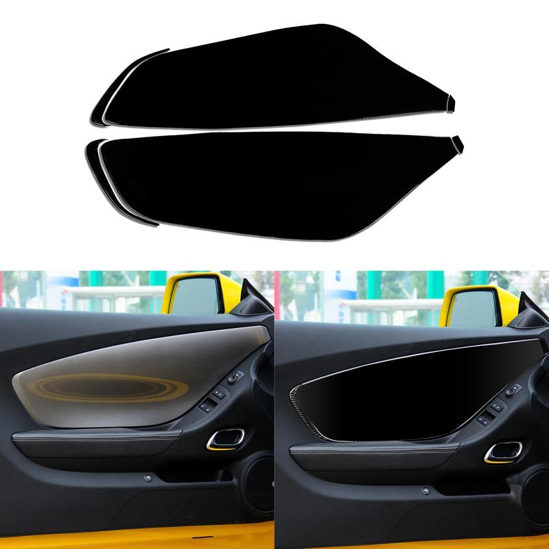 Glossy Piano Black Plastic Door Panel Covers Kit Fit For Chevrolet Camaro 2010 2011 2012 2013 2014 2015 Car Interior Accessories
