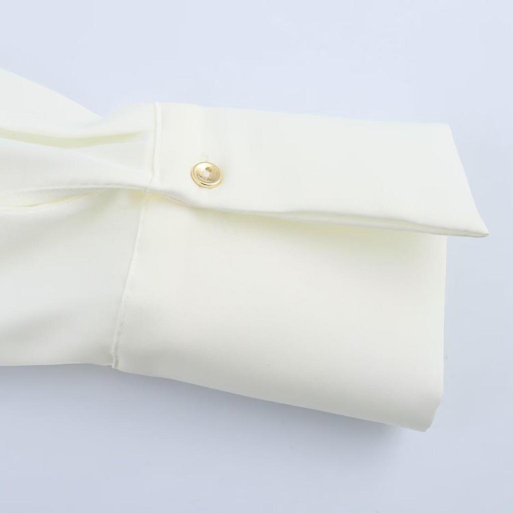 2025 Spring Women's European & American Style Belted Silk Satin Dress