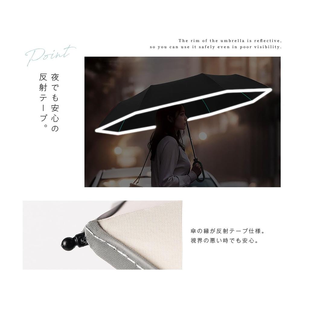 Lightweight Folding Suitable for Both Sunny and Rainy UV Hooked Complete Sun Reflective Parasol, Days, Protection, Handle, UPF50+, Protection,