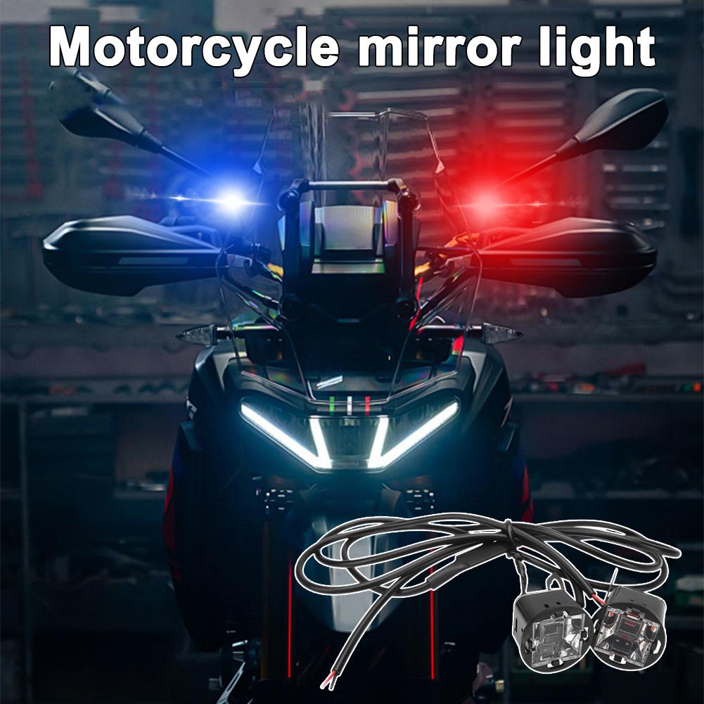 Motorcycle Mirror Lights,square 2led Flashers,pair Flashing Strobe For Motorcycle & Electric Bike Rearview Mirror,safety Wa S6p5