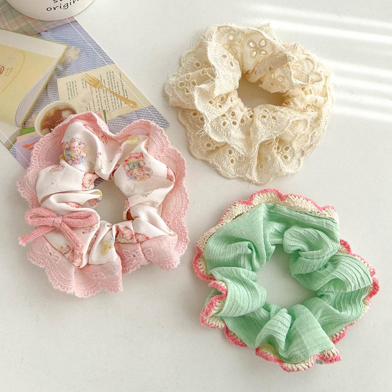 Children's Floral Lace Double-Layer Scrunchie Hair Tie