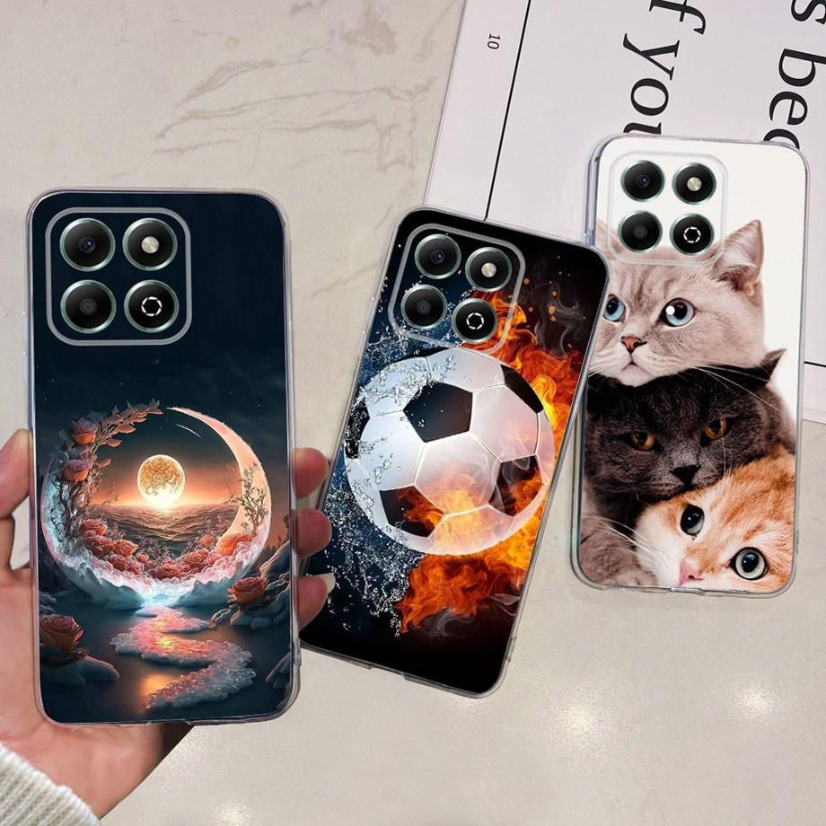 For Honor X6b JDY-LX1 Case Coque Clear Silicone Soft Back Cover For Honor X6a Plus Phone Bumper Coque Funda Dinosaur Cat Dragon