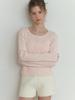 Re L Owa Round Knit Cardigan (Powder Pink)