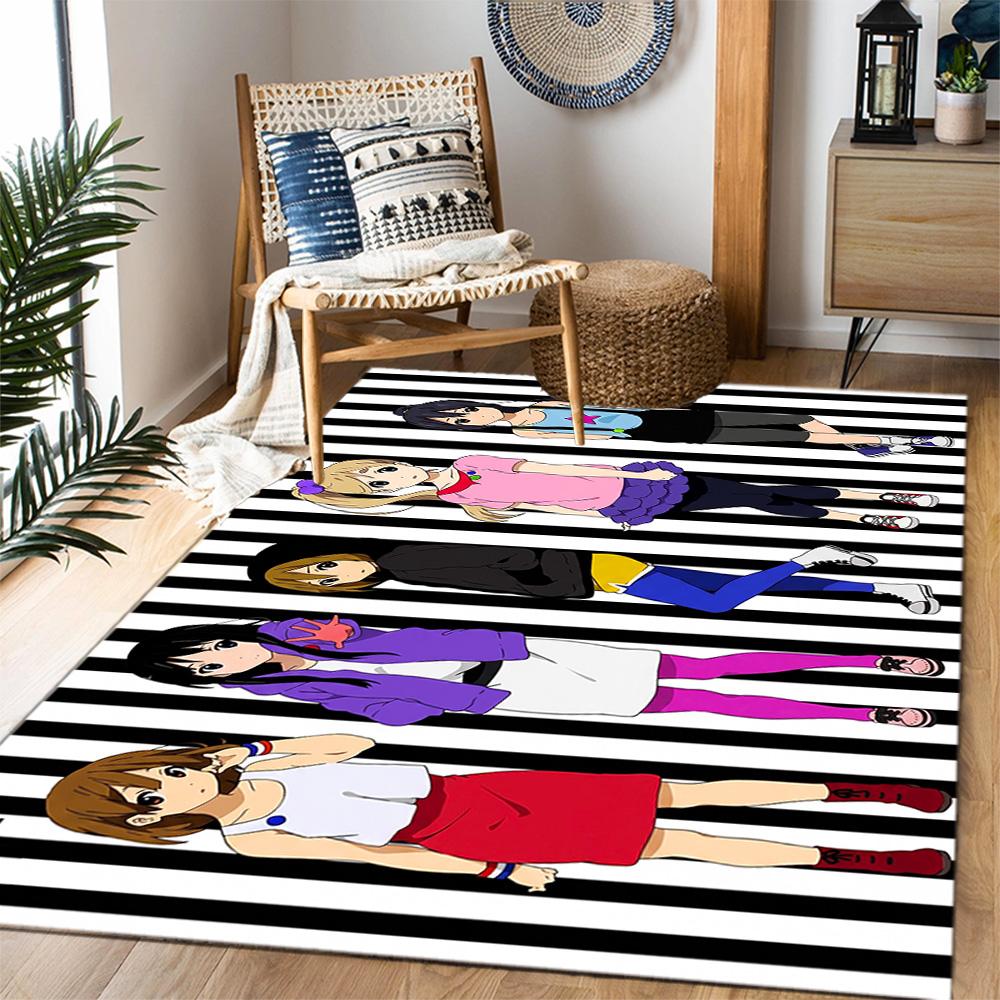 Anime Characters Pose Carpet Suitable for Entryway Study Room Outdoor Dining Room Antislip Carpet Anime Office Decor Best for Christmas