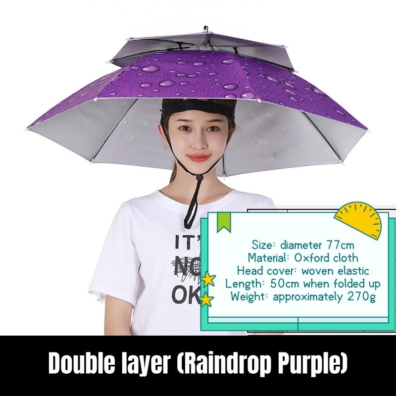 Umbrelă de ploaie portabilă Protecție UV Pălărie umbrelă de cap Pliabilă Exterior Călătorie Pescuit Parasolar Impermeabilă Șapcă de camping Articole de acoperit cap