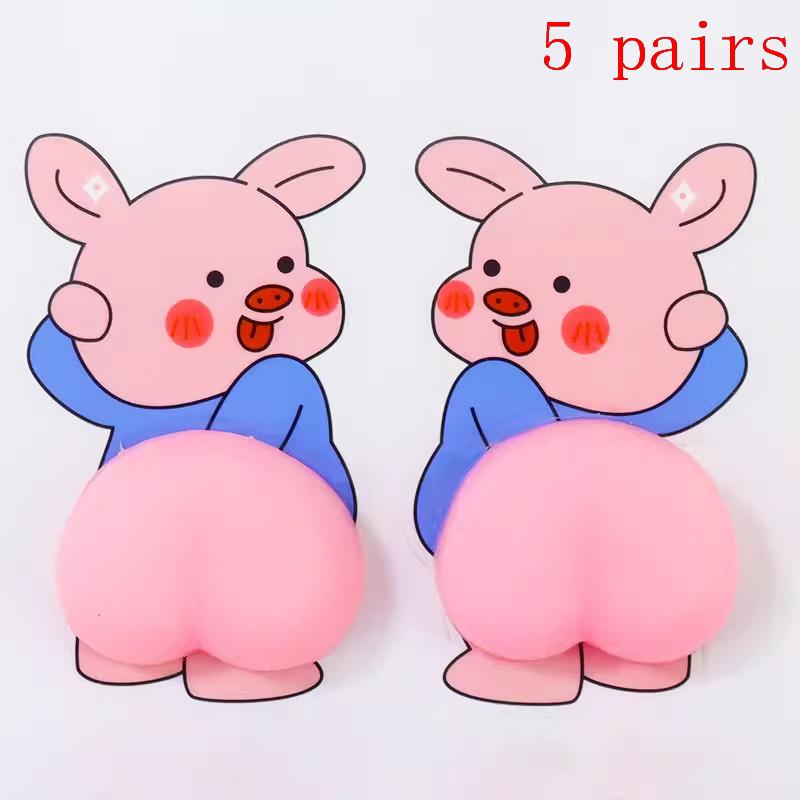 1/5 Pairs 3D Solid Silica Gel Phone Decoration Wall Stickers Refrigerator Anti-Collision Decals Creative Cartoon Car Sticker