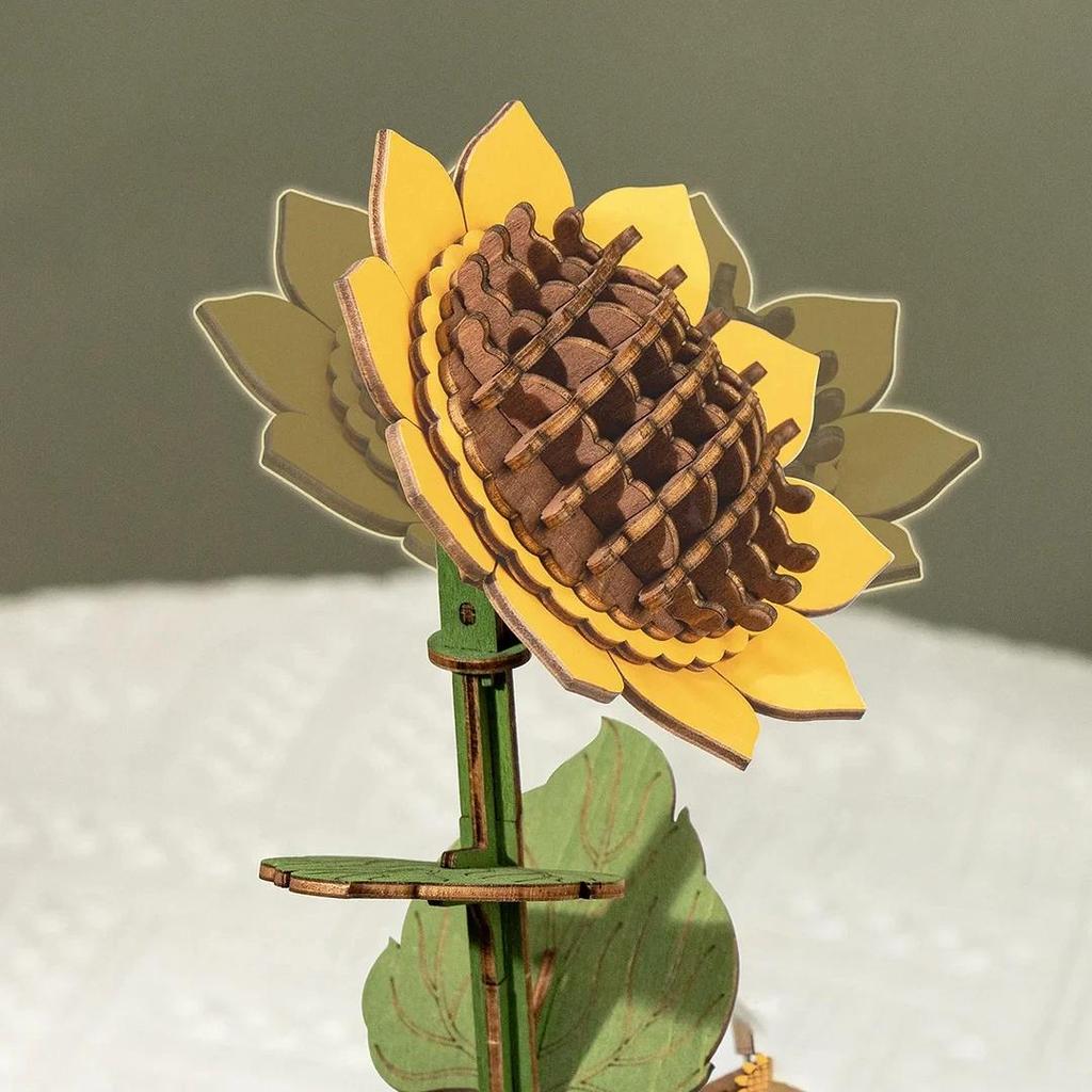 ROBOTIME Rowood DIY Wooden Flower Bouquet 3D Wooden Puzzle TW01H