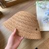 Straw hat women's new summer models show face small seaside bucket hat sunshade versatile bucket hat outing basin hat