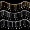 90Cm Crystal Rhinestone Tassel Claw Chain Sewing Glue On Clear Rhinestone Fringe Trim Chain Decorative Craft Wedding Dress Diy