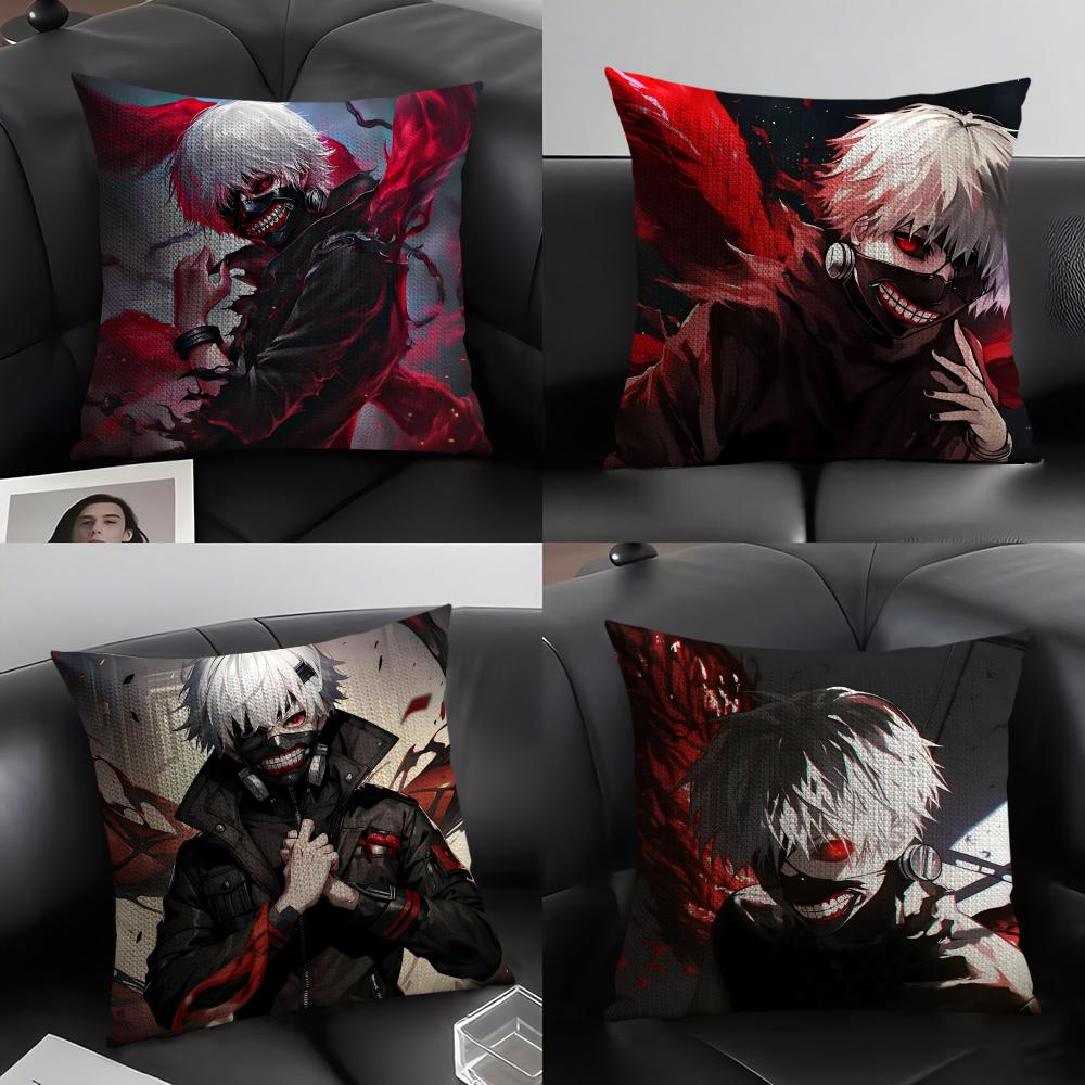 Tokyo Ghoul Pillow Case Pattern Printed Pillowcase for Living Room Sofa Cushion Cover Bedroom Decor