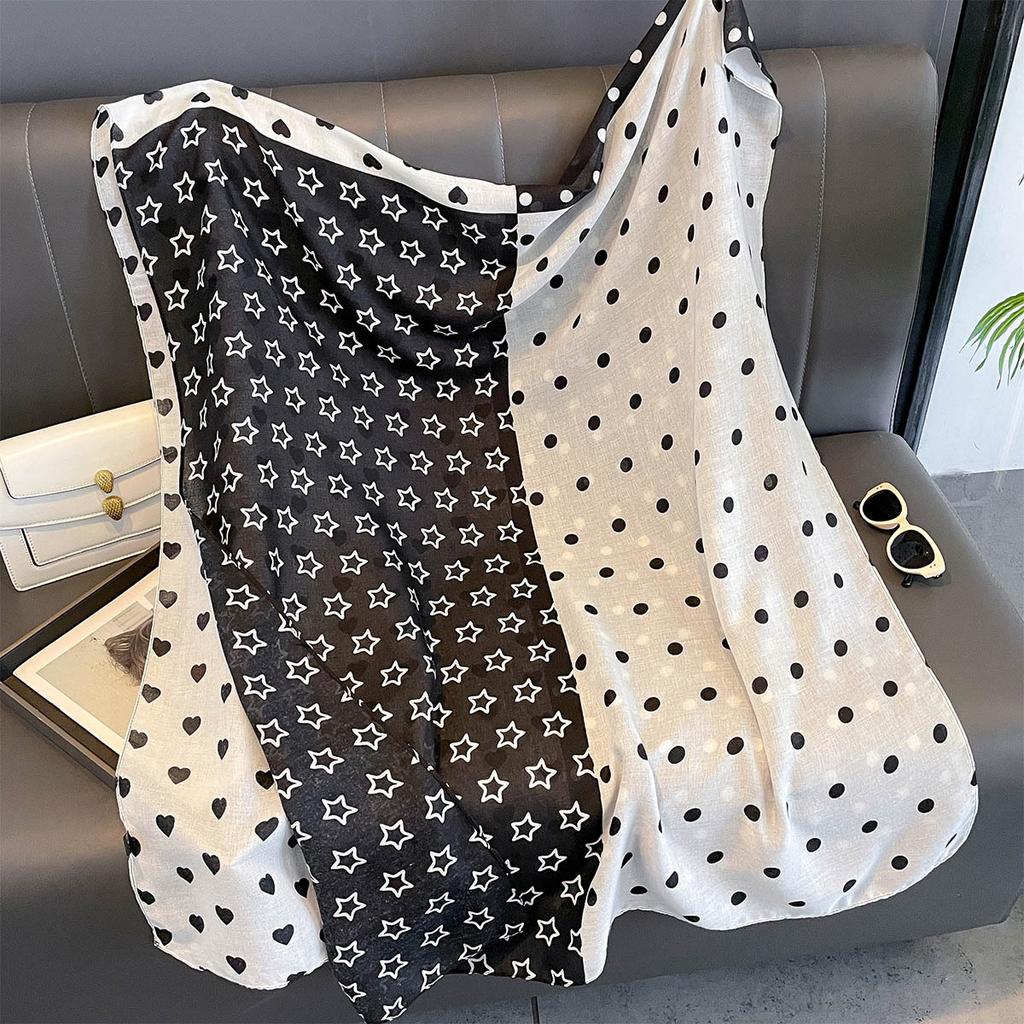 Women Cotton Linen Rose Print Scarf Shawl Hijab Muslim Long Headscarf Scarves Head Wraps Long Female Head Scarf