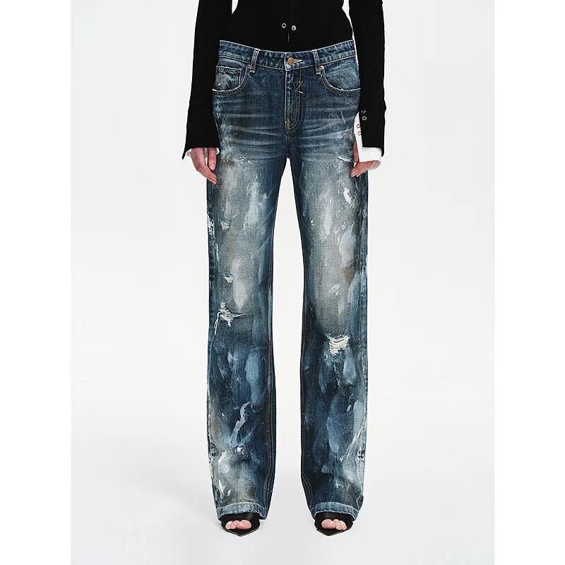 Vintage Washed Straight-Leg Jeans