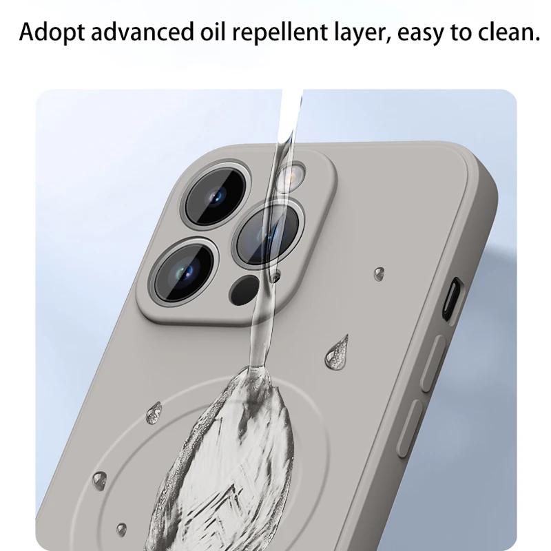 For Magsafe Magnetic Wireless Charging Case For iPhone 17E Air 17 16 15 14 13 12 11 Pro Max Mini 16E Plus Liquid Silicone Cover