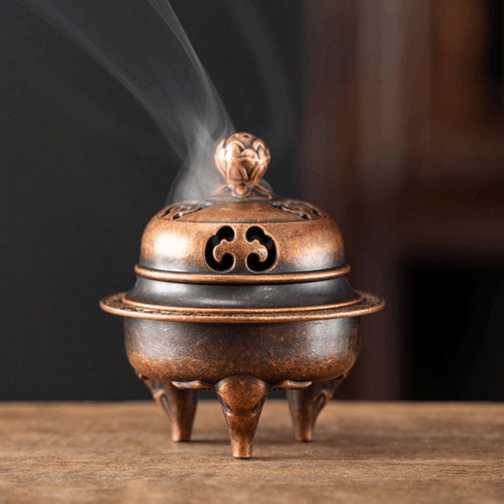 Retro Brass Material Incense Burner Metal Construction New Chinese Style Aromatherapy Holder Xiangyun Incense Holder Gift